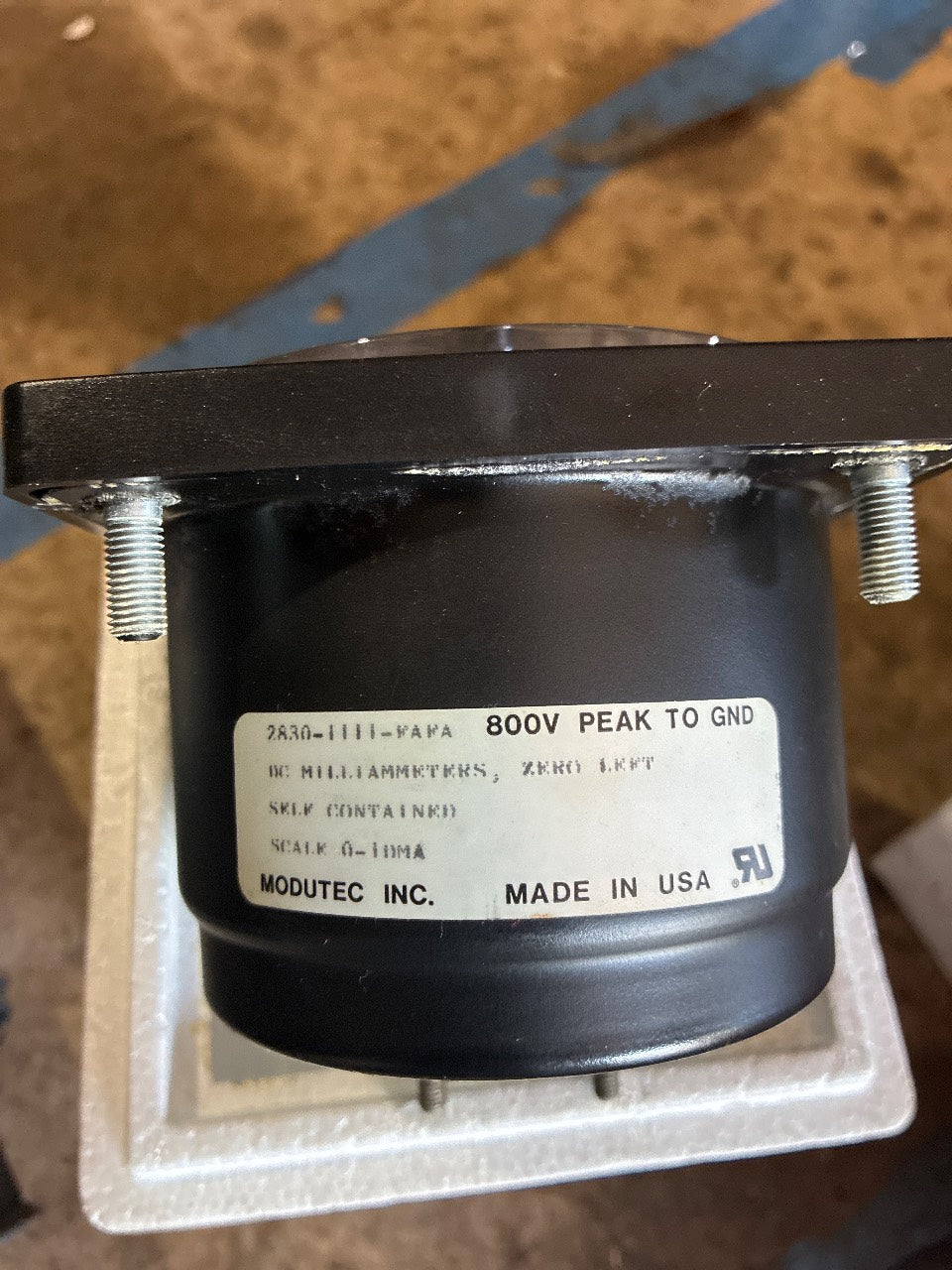 Modutec 2830-1111-PAPA DC Milliammeter Switchboard Panel Meter 0-100 Percent Full - Used