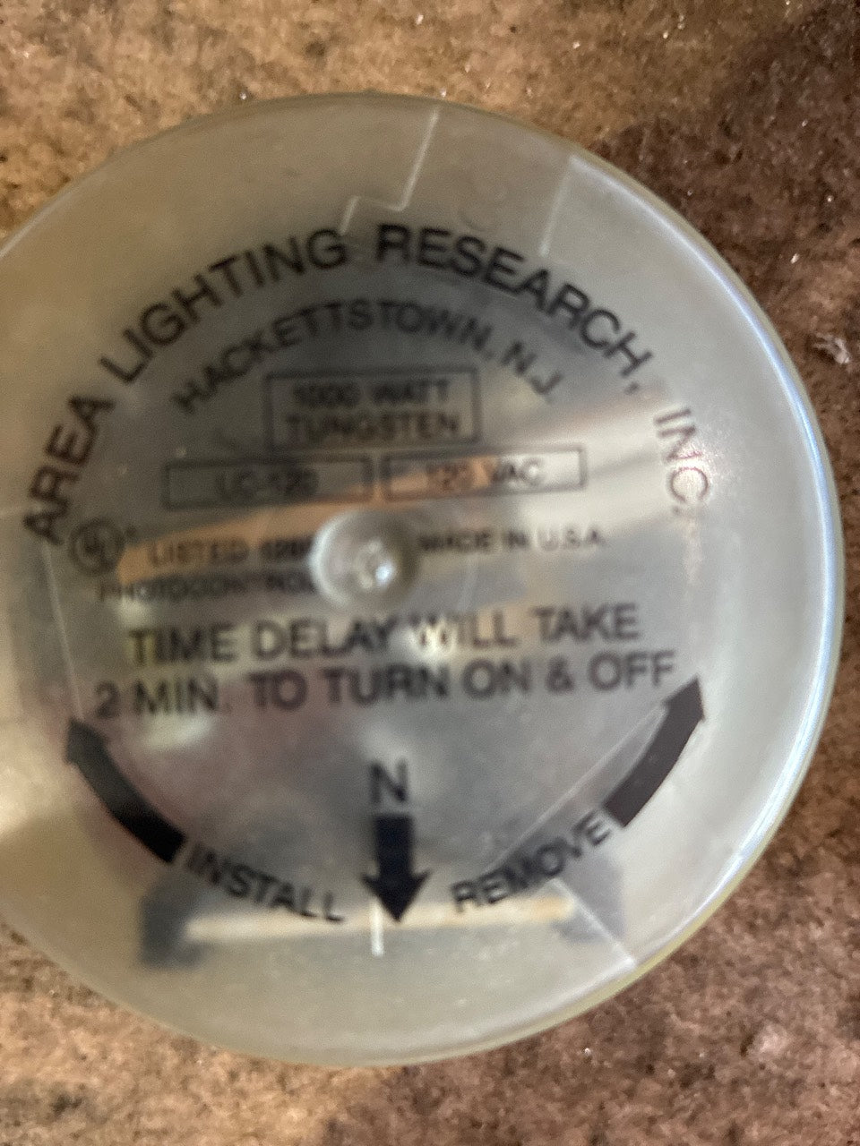 Area Lighting Research LC-120 Twist-Lock Photocontrol 120VAC 1000W Tungsten - Used