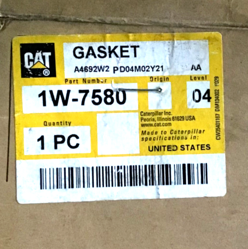 1W-7580, 1W7580 CATERPILLAR OEM GASKET 14.25" ID 12-HOLE BOLT CIRCLE 16.14" OD