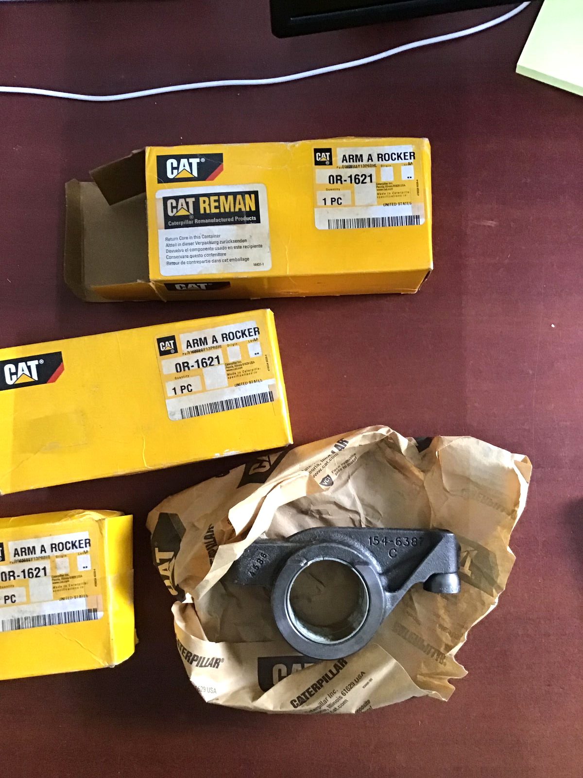 LOT OF ( 4 ) 0R-1620 CATERPILLAR RE-MANUFACTURED INJECTOR ROCKER ARMS , 0R1620