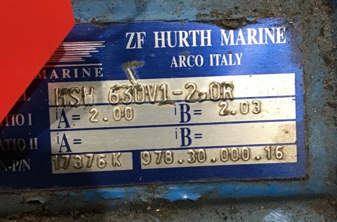 ZF HSW 630 IV MARINE TRANSMISSION  2 TO 1 RATIO USED