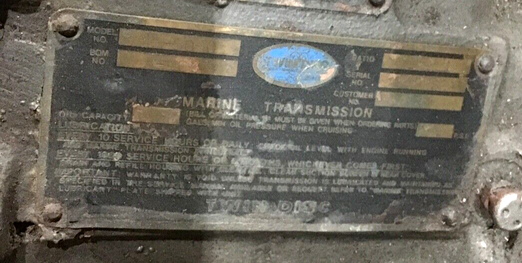 TWIN DISC MG 5050 MARINE TRANSMISSION W/  1.23 TO 1 RATIO USED