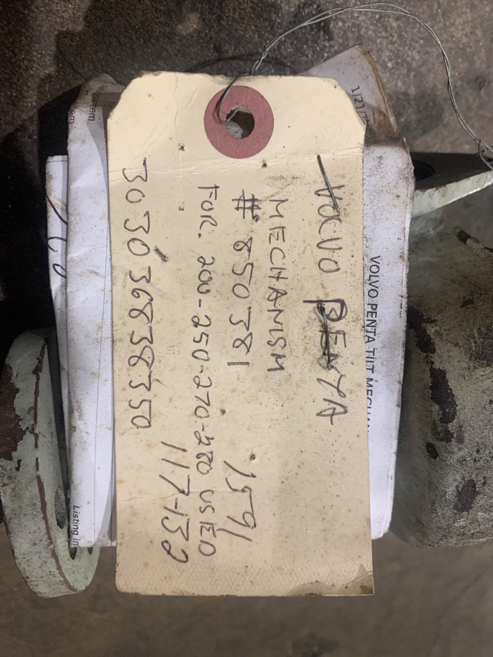 Volvo Penta 850381 Mechanical Tilt Lift Mechanism for AQ 200 250 270 280 Sterndrive - Used