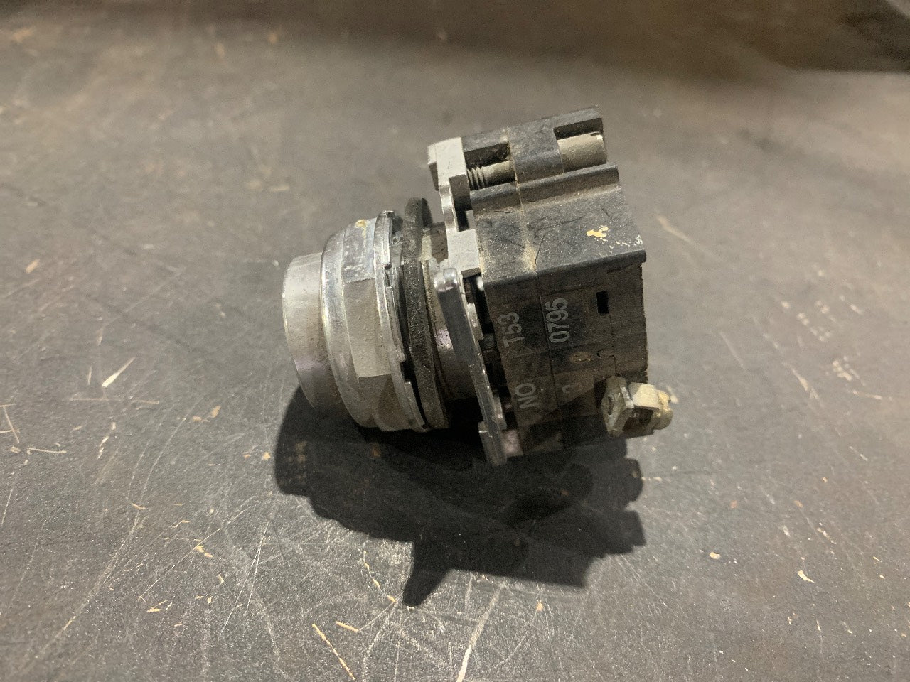 Cutler-Hammer 10250T/91000T Black Flush Push Button with NO Contact Block - Used