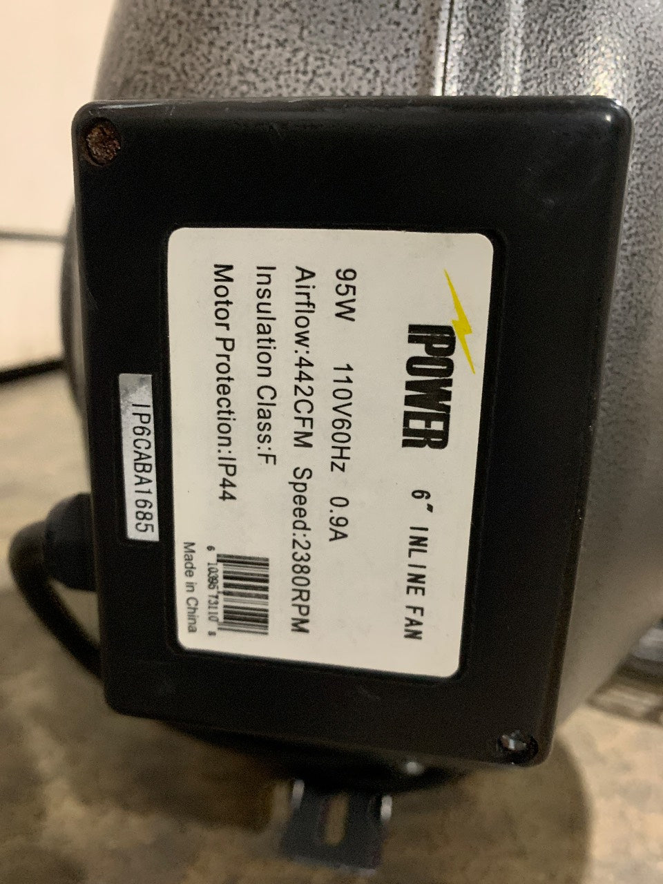 iPower 6" Inline Duct Fan 442 CFM 110V Centrifugal Ventilation Blower - Used
