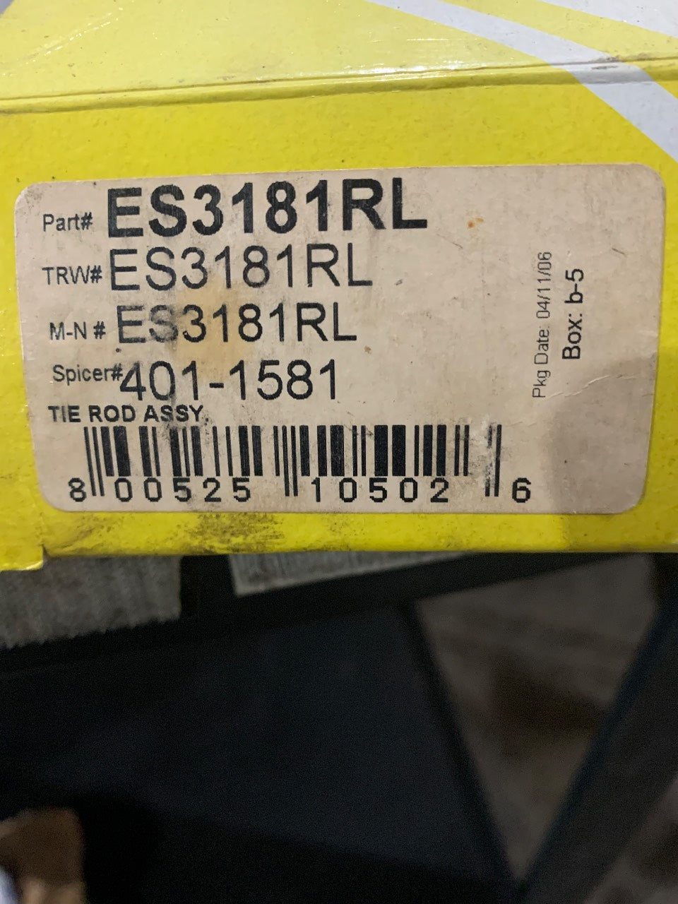 TRW ES3181RL / Spicer 401-1581 Tie Rod End Assembly - New