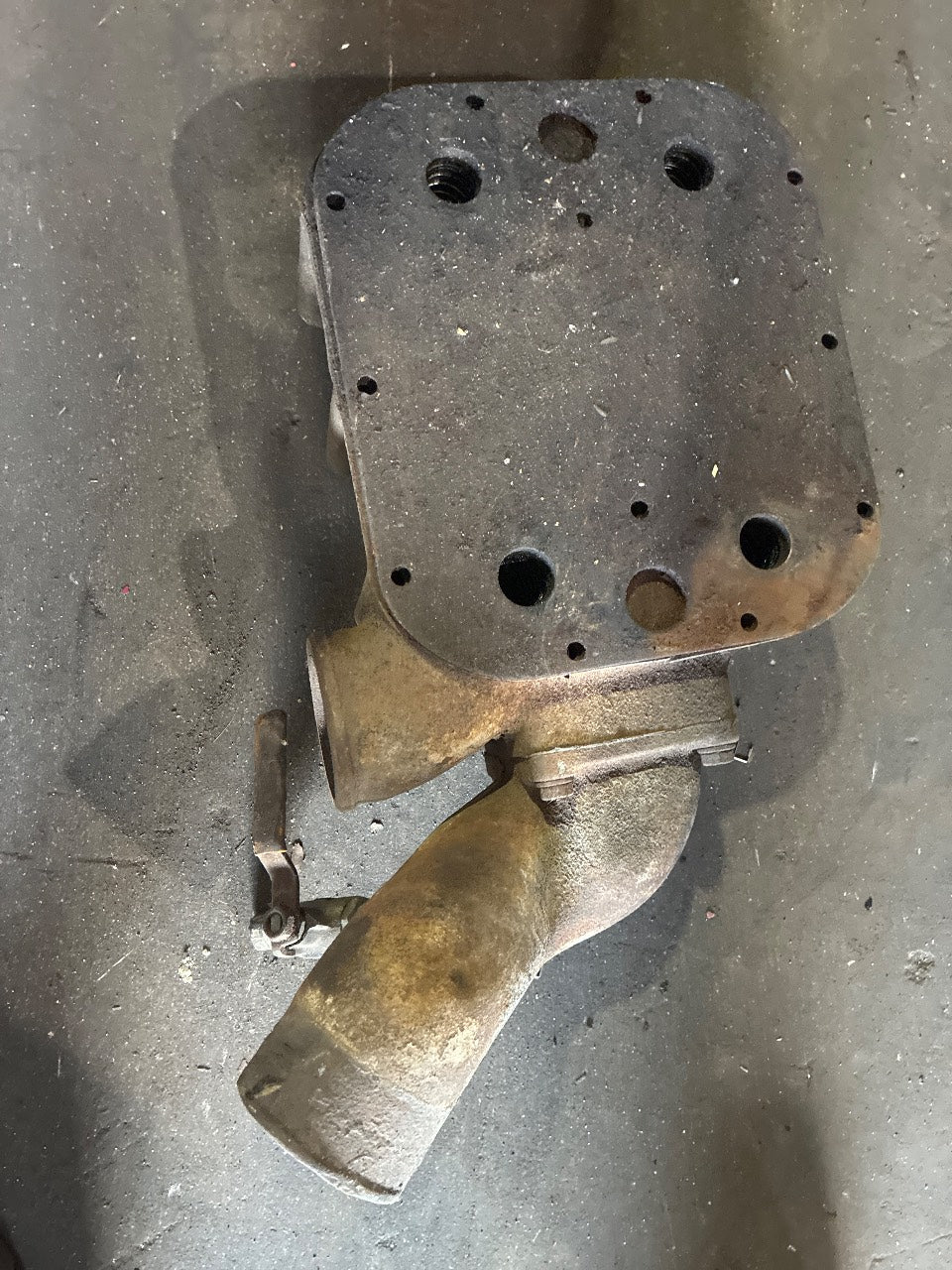 Detroit Diesel 8V71 / 8V92 Marine Oil Cooler Housing with Bundle and Seawater Elbow - Used