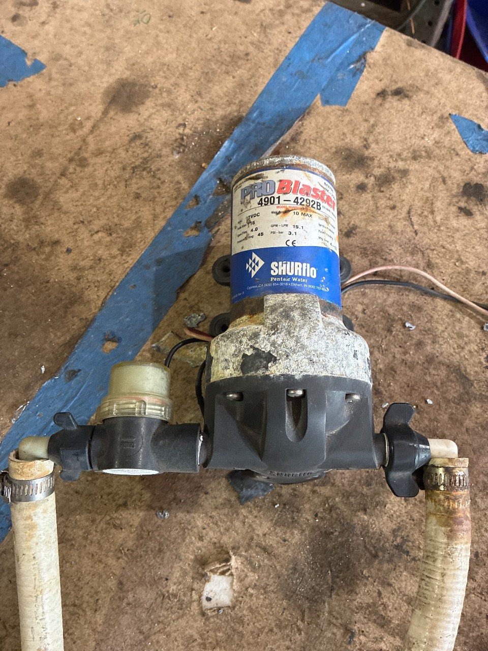Shurflo 4901-4292B Pro Blaster II 12V Washdown Pump 4.0 GPM 45 PSI - Used