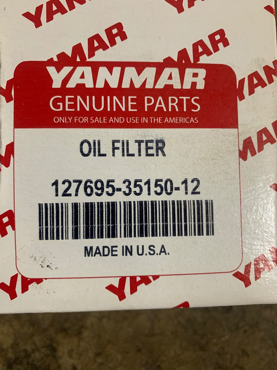 Yanmar 127695-35150-12 Oil Filter for 4LH / 6CX / 6LP Series - New