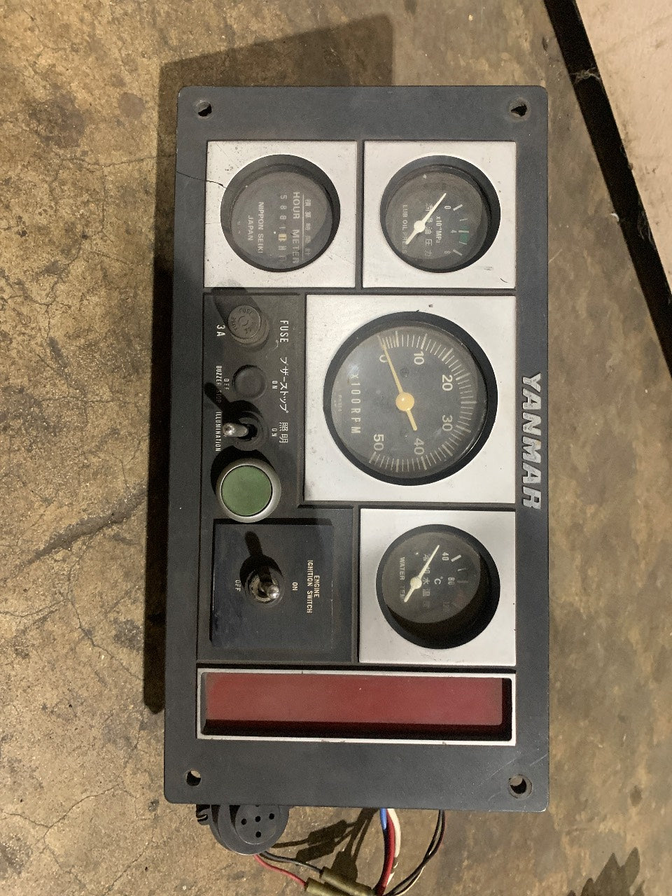 Yanmar B-Type Instrument Panel with Gauges and Harness for 4LH-DTE / 4LHA Marine Diesel - Used