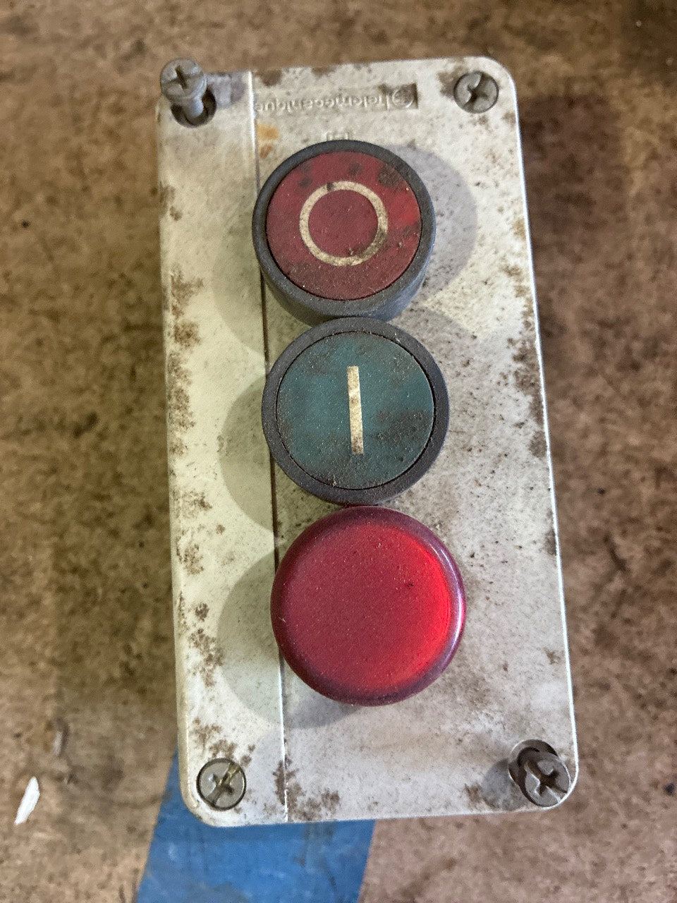 Telemecanique 3-Button Push Button Control Station Start/Stop with Indicator Light - Used