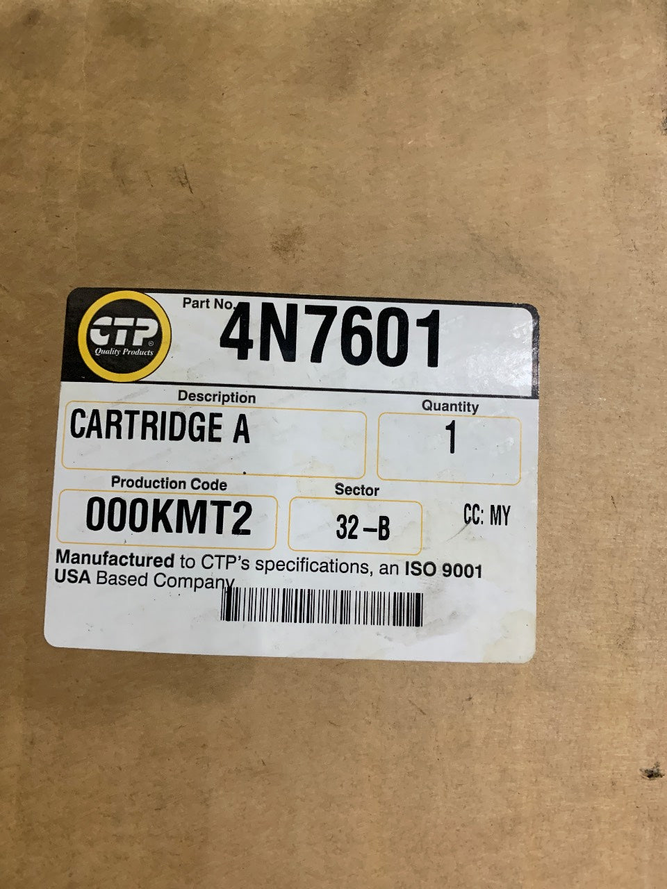 CTP 4N7601 Turbocharger Cartridge (CHRA) for Caterpillar 3406/3408/3412 - New
