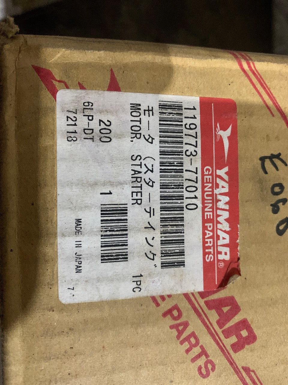 Yanmar 119773-77010 Starter Motor for 6LP-DT Marine Diesel - New
