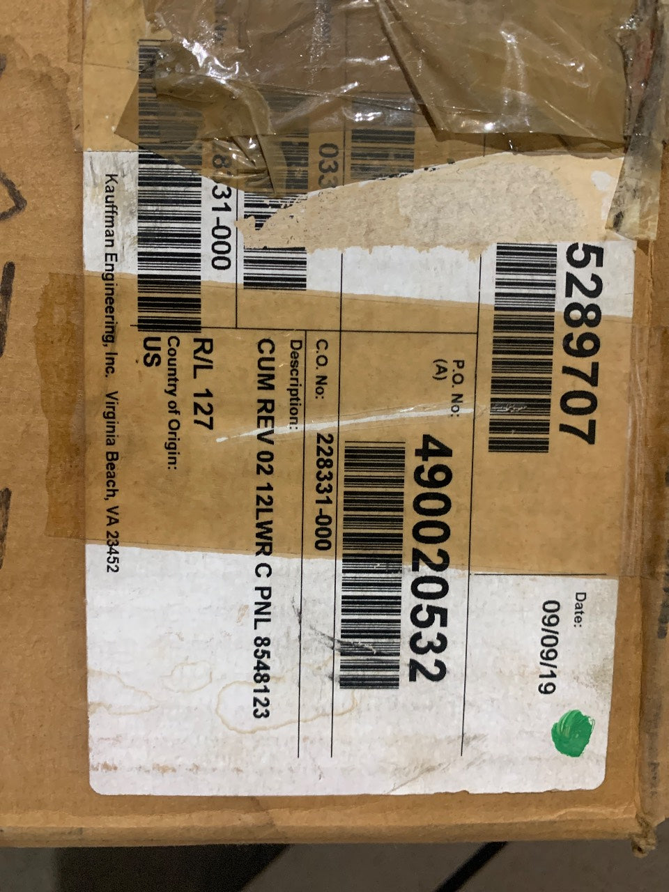 Cummins Marine 5289707 Analog Instrument Panel with Harness 12V - Used
