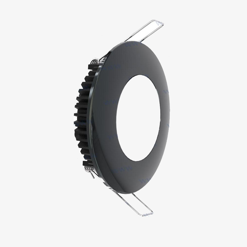 Black LED Downlight - 6W 600 Lumen 6500K 12V - Indoor/Outdoor Lighting Fixture