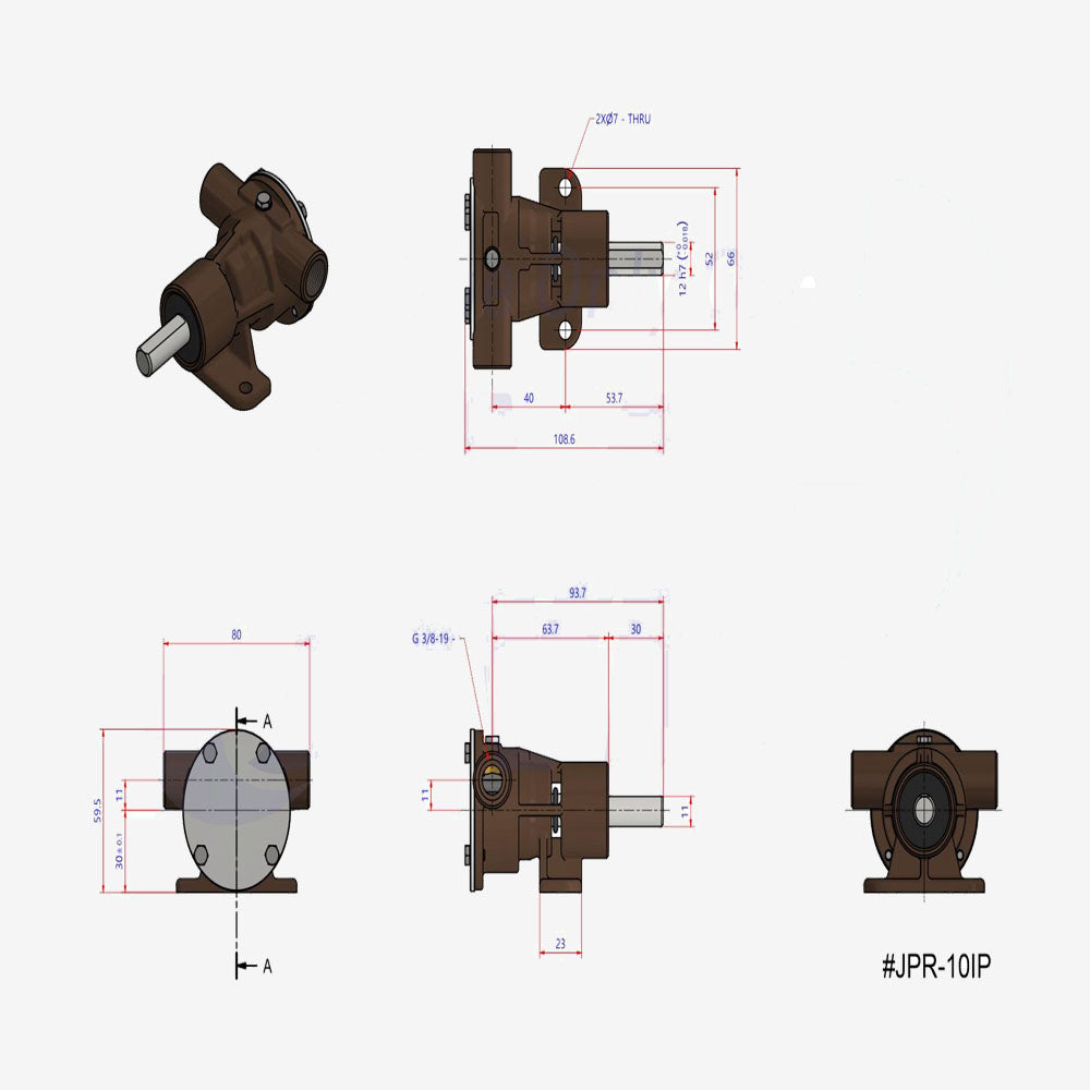 JPR-10IP JMP Marine MASE KUBOTA Impeller Pedestal Pump – Replaces Johnson 10-24569-01