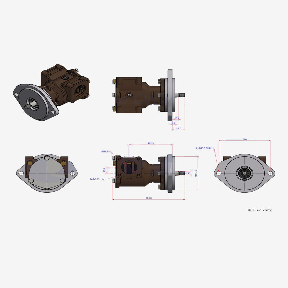 JPR-S7632 JMP Marine Raw Water Pump – CAT Engine Replacement