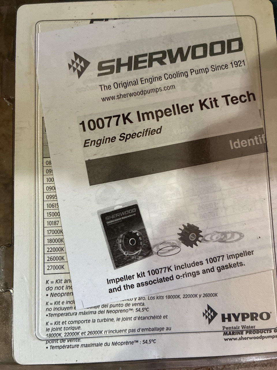 Sherwood 10077K-SHW Engine Specified Impeller Kit with Gaskets - New