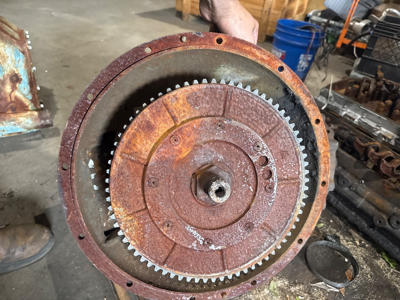 Twin Disc SP111HP3 Non-Adjustable Over-Center PTO Clutch Assembly with Flywheel & V-Belt Pulley - Used