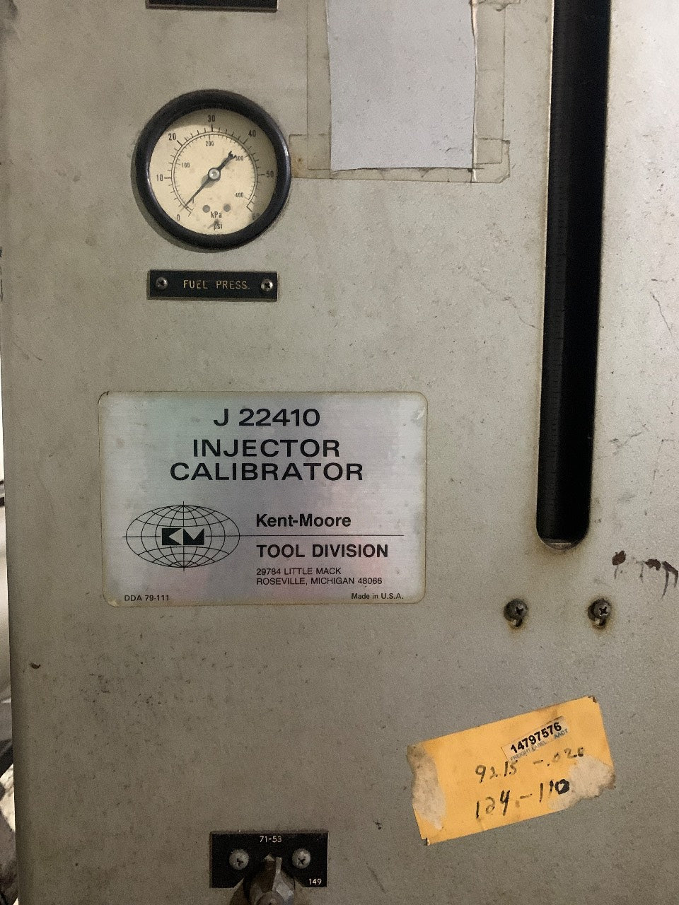 Kent-Moore J-22410 Injector Calibrator for Detroit Diesel 71 Series Unit Injectors - Used