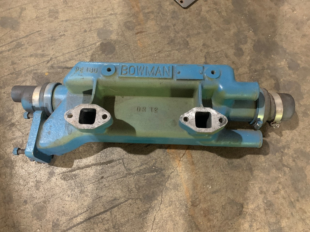 Bowman PE180 Heat Exchanger / Exhaust Manifold for Perkins 4.108 Marine Diesel - Used