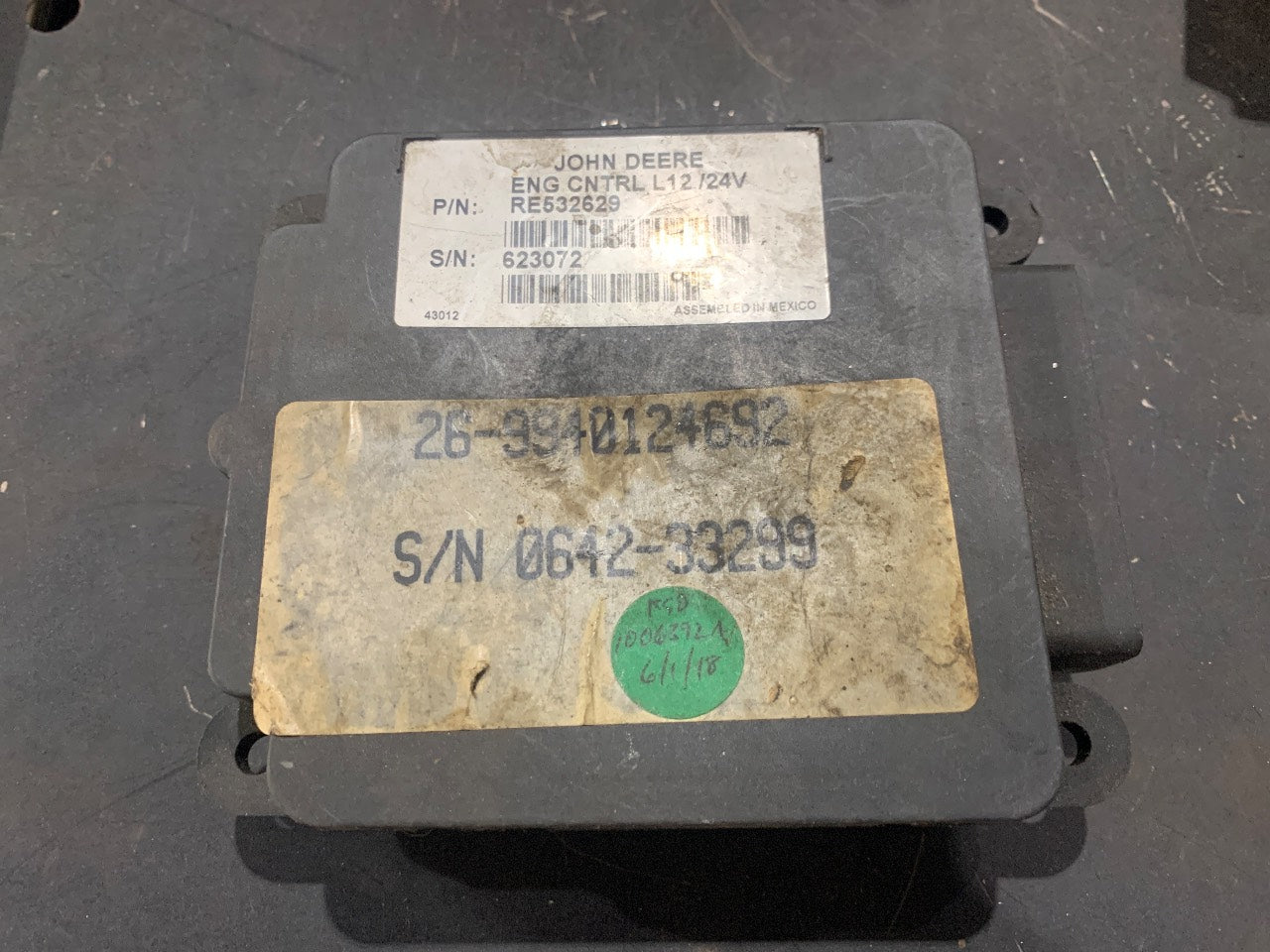 John Deere RE532629 L12 24V Engine Control Unit ECU - Used