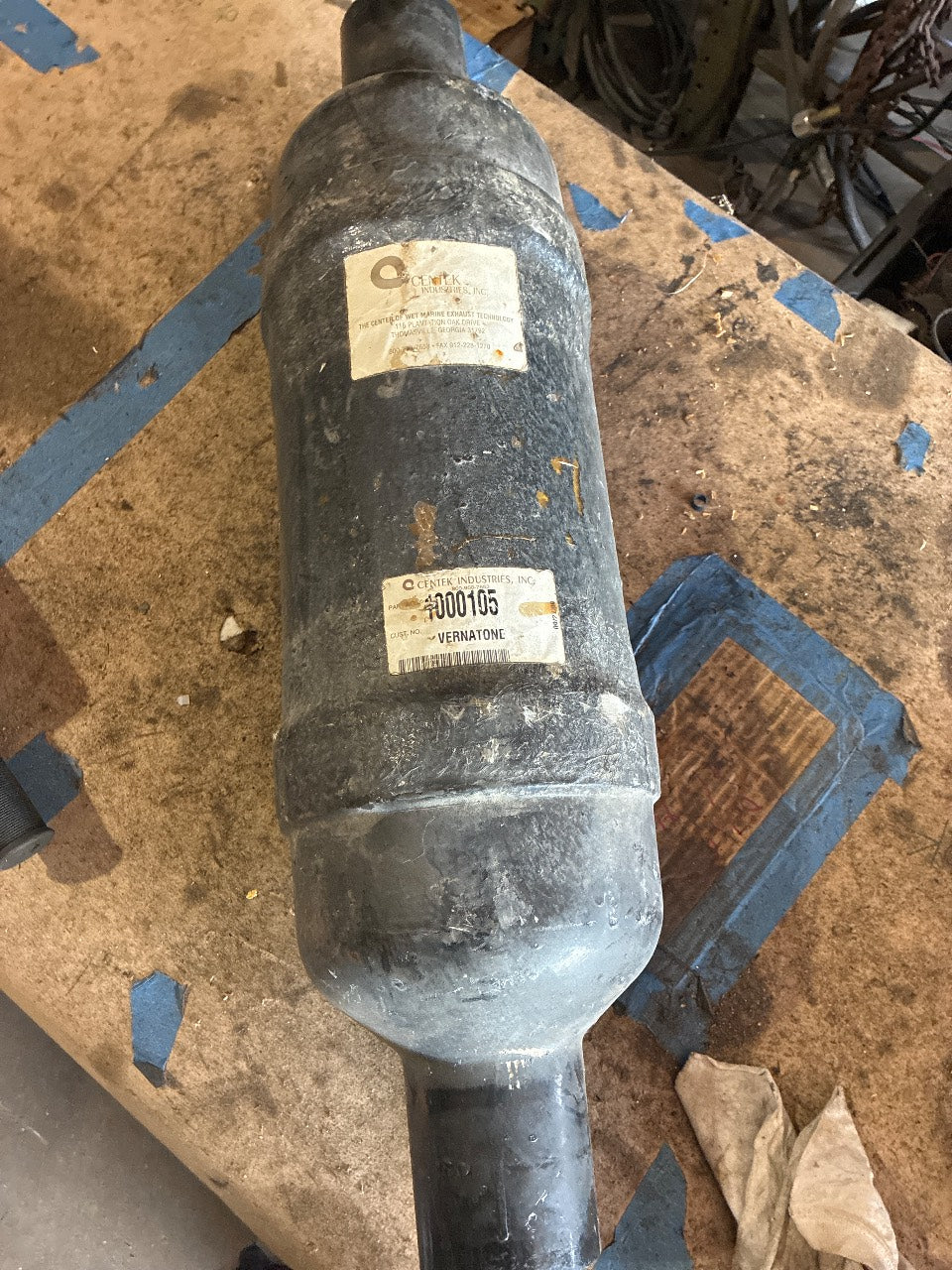 Centek 1000105 Vernatone 3-1/2" Round Inline Wet Exhaust Muffler - Used