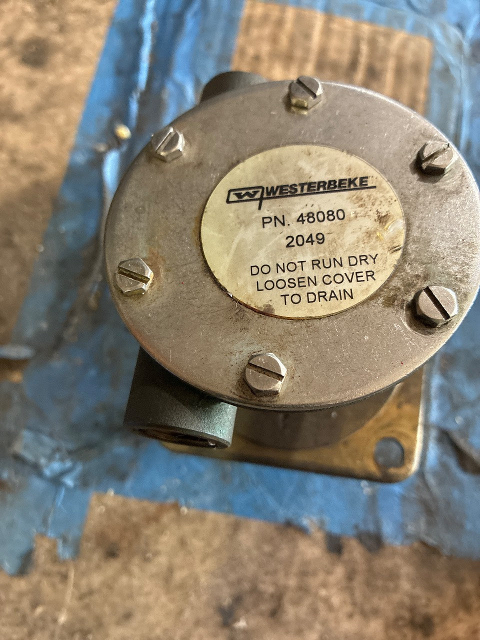 Westerbeke 048080 Raw Water Pump - Gear Driven Seawater Pump - Used
