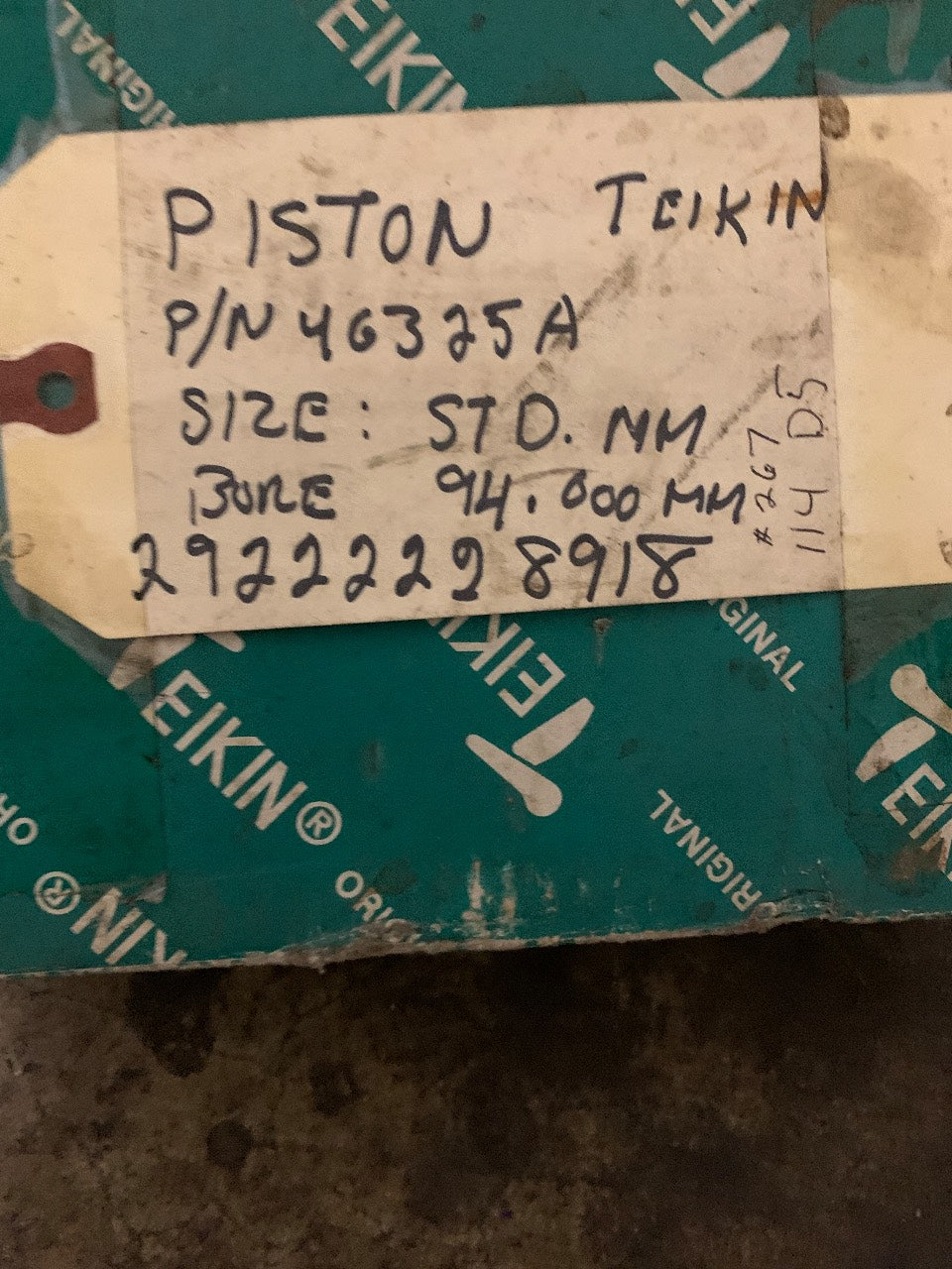 Teikin 46325A Piston Set STD 94.000mm Bore - New