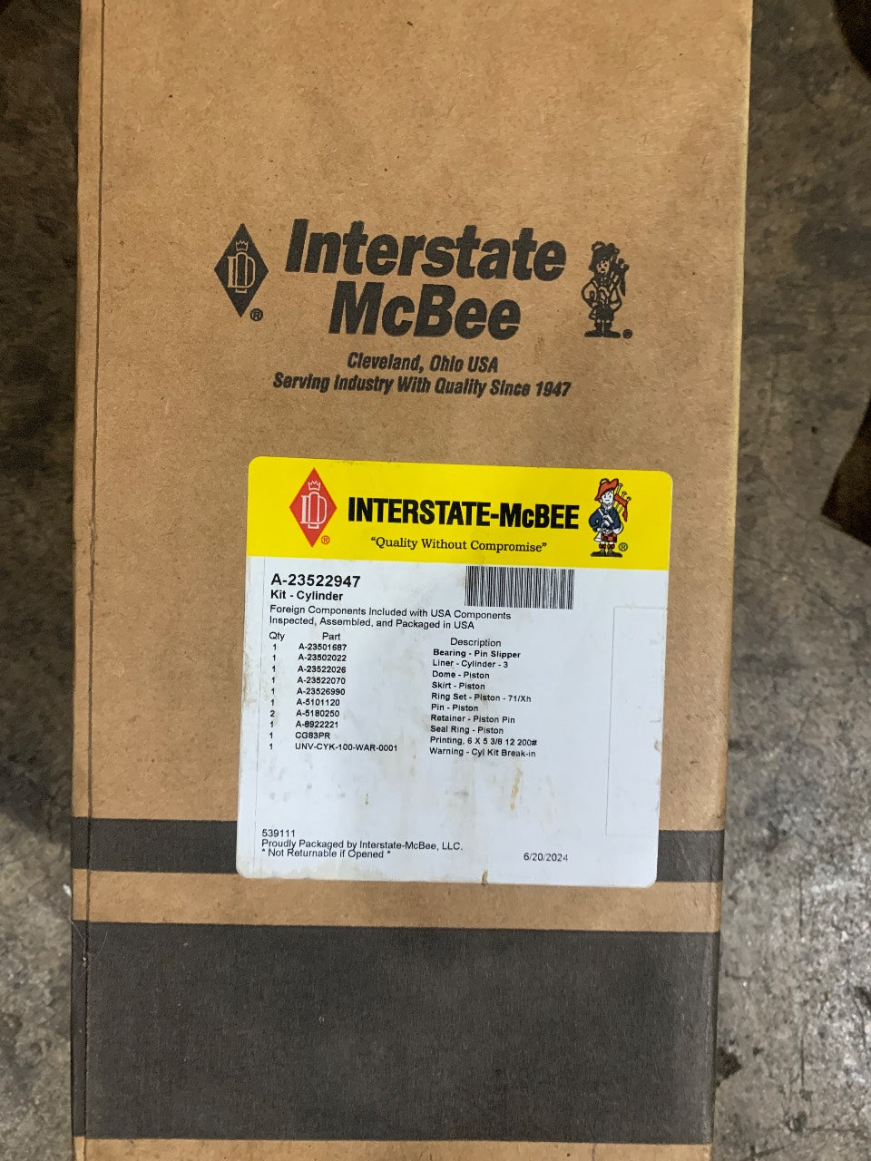 Interstate-McBee A-23522947 Cylinder Kit for Detroit Diesel Series 71 - New