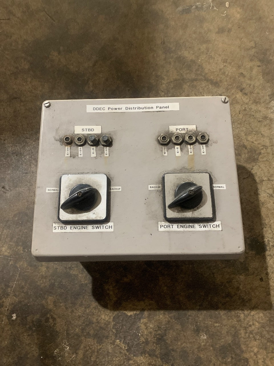 Detroit Diesel DDEC Power Distribution Panel Twin Engine Port/Starboard Normal-Backup Switch Box - Used