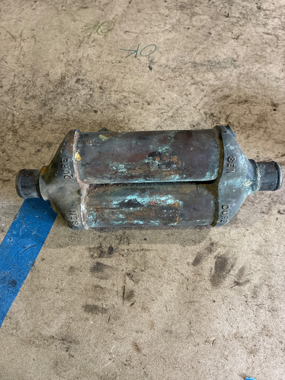 Sen-Dure 468 Dual-Barrel Marine Oil / Transmission Cooler Heat Exchanger - Used Core