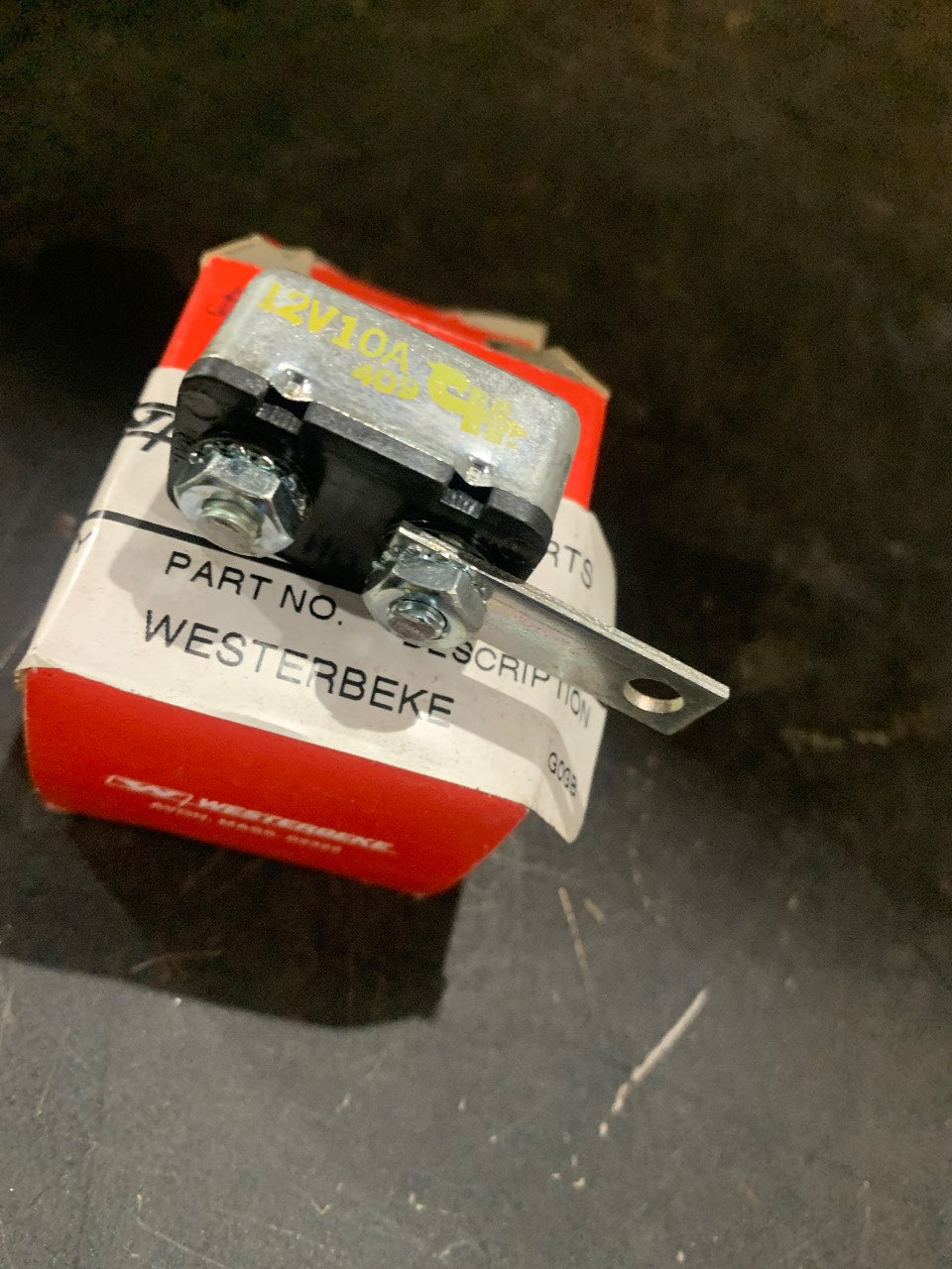 Westerbeke 36563 12V 10A Circuit Breaker for Marine Diesel Generators & Engines - New