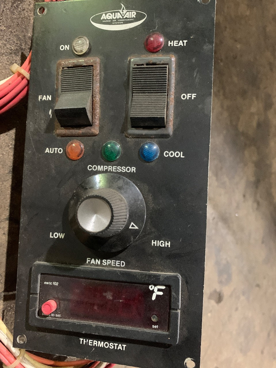 Aqua-Air Marine Air Conditioning Control Panel with EWTC-102 Thermostat and Wiring Harness - Used