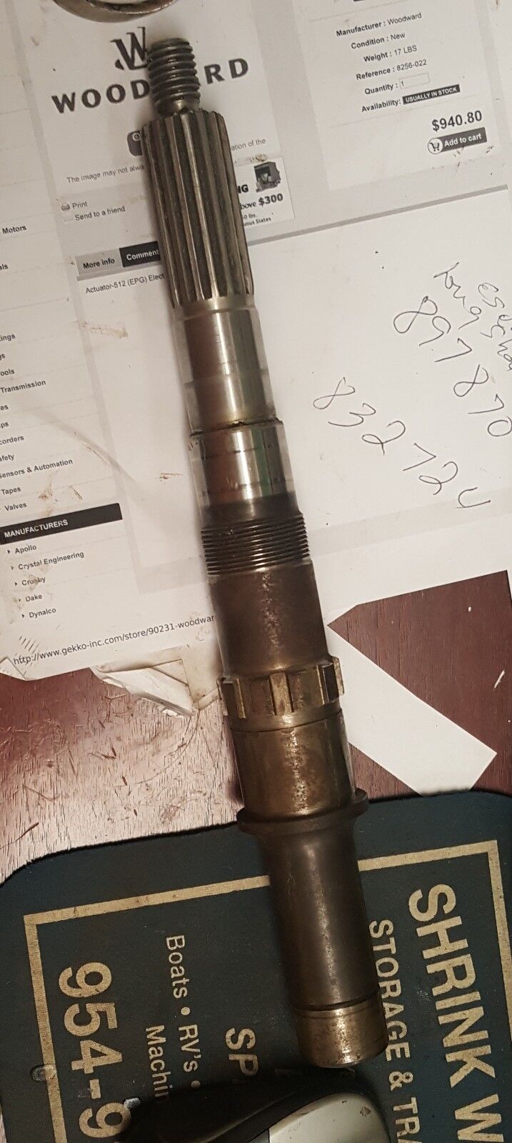 VOLVO PENTA PROPELLER SHAFT # 832724 USED