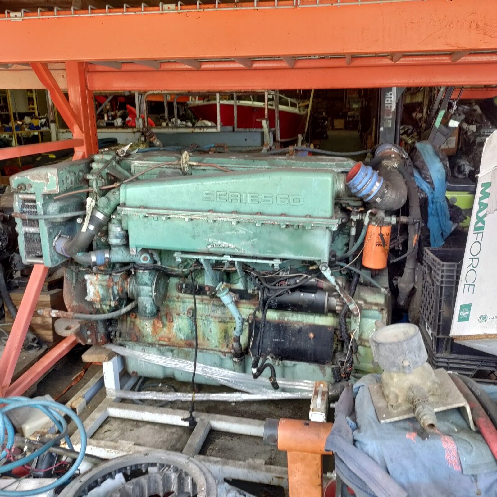 DETROIT DIESEL SERIES 60 MARINE DIESEL ENGINE 14 LITRE BOBTAIL USED 640 HP.