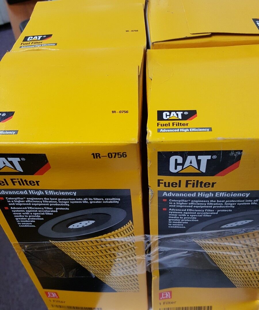 4  NEW CAT 1R-0756 FUEL FILTER / CATERPILLAR 1R0756 OEM 4 PACK!