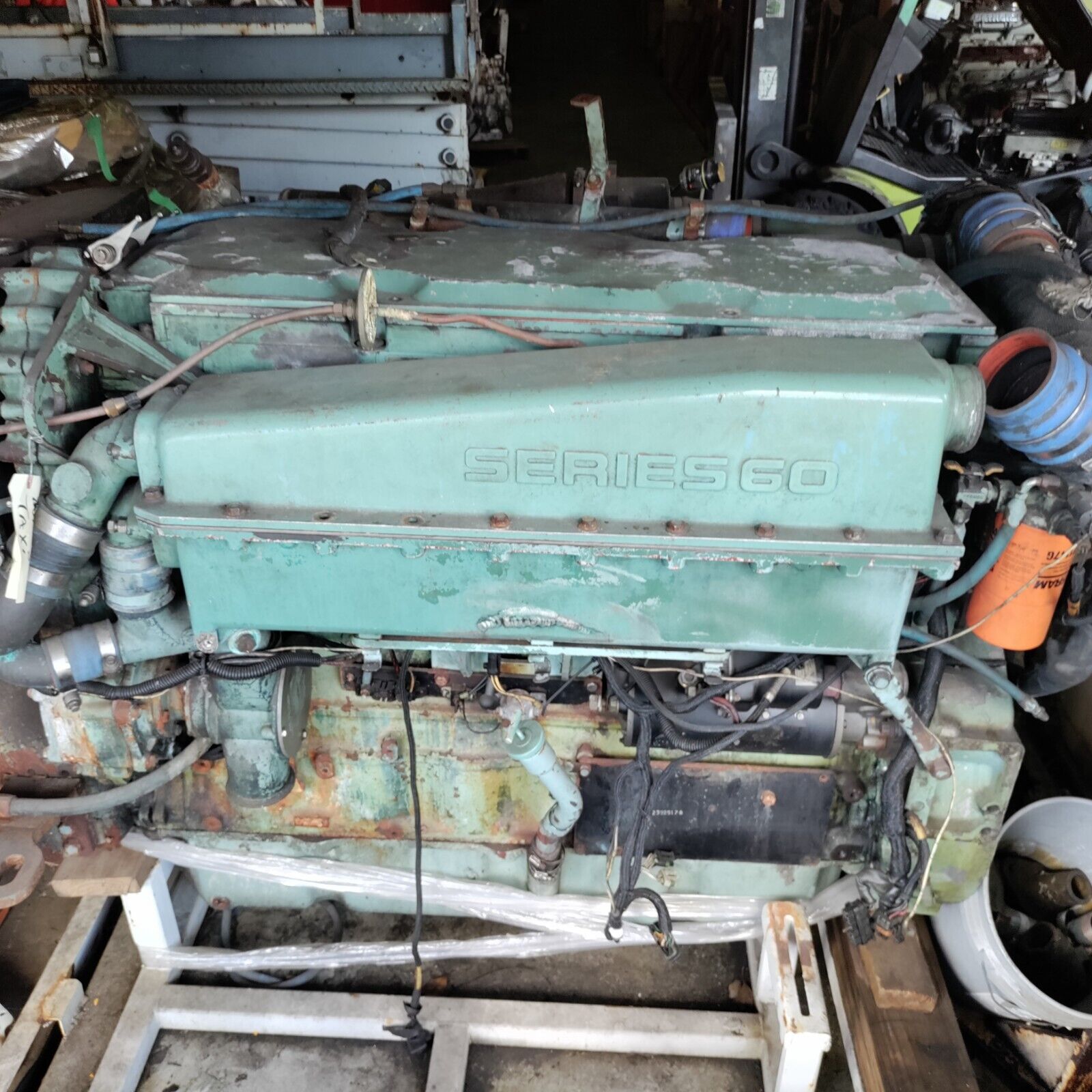 DETROIT DIESEL SERIES 60 MARINE DIESEL ENGINE 14 LITRE BOBTAIL USED 640 HP.
