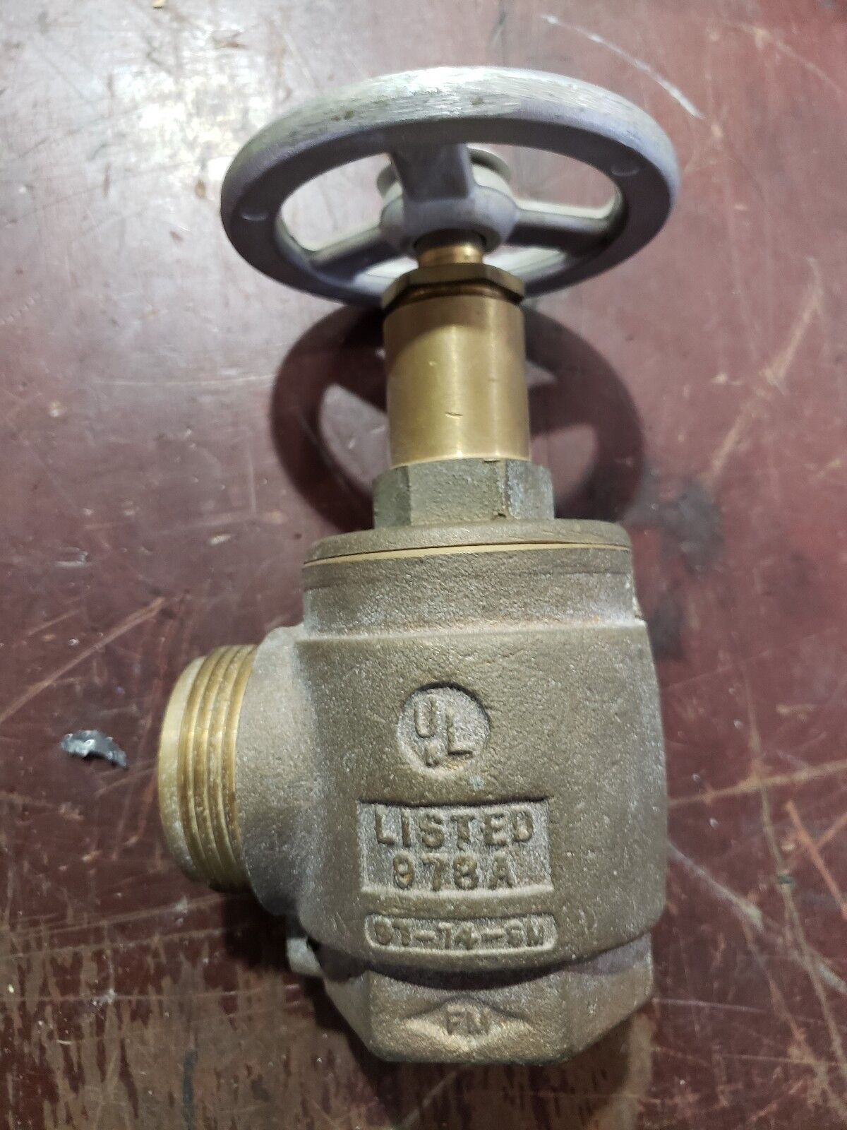 POWHATAN 2 1/2 " BRASS ANGLE VALVE FIRE HOSE NPT VTG 300 LBS. 593-63 SM EQUIP.