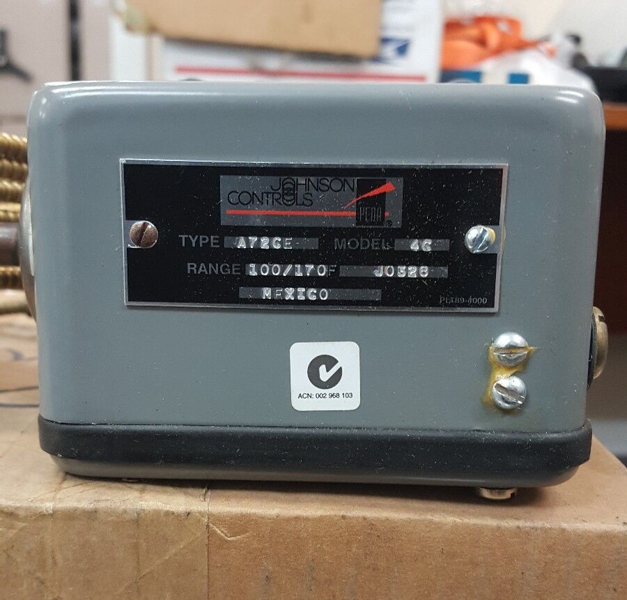 JOHNSON CONTROLS MODEL A72CE-4C TWO POLE HI TEMP CONTROL UNIT " NEW "