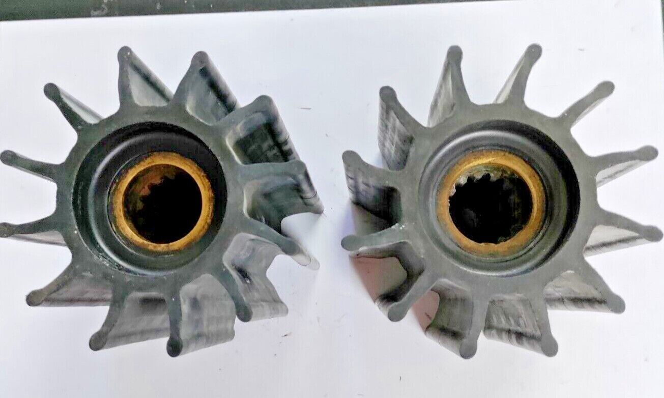 ( 2 ) 6116355 / 18000K SHERWOOD OEM RAW WATER PUMP IMPELLER USED  w/ FREE SHIP