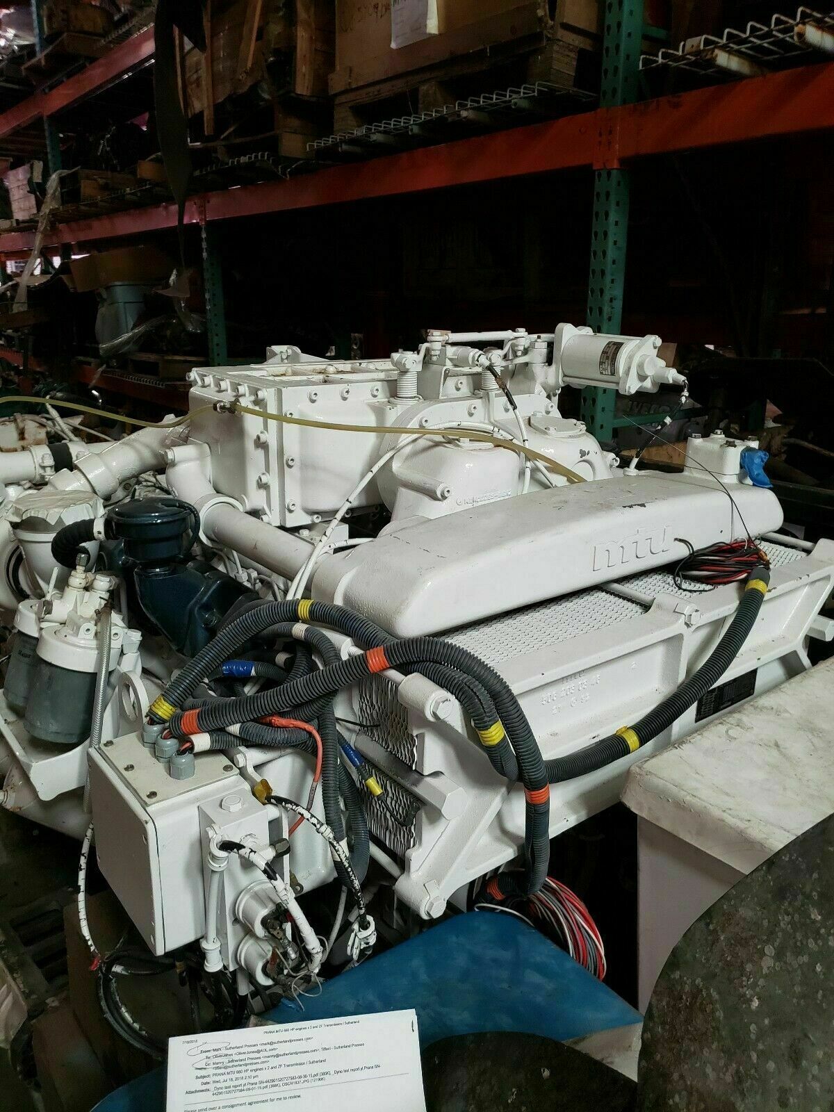 MTU 8V-183 660 HP. MARINE BOB-TAIL ENGINE ( Professionally Re-Built ) 200 Hours