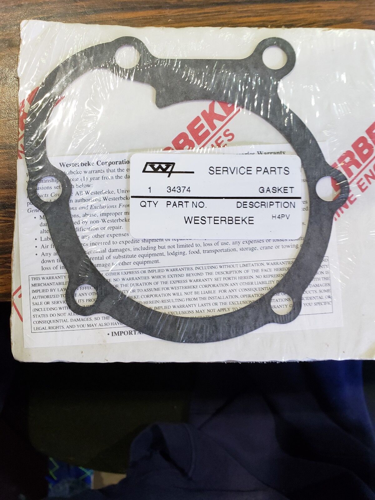 ORIGINAL OEM WESTERBEKE GASKET # 034374  NEW