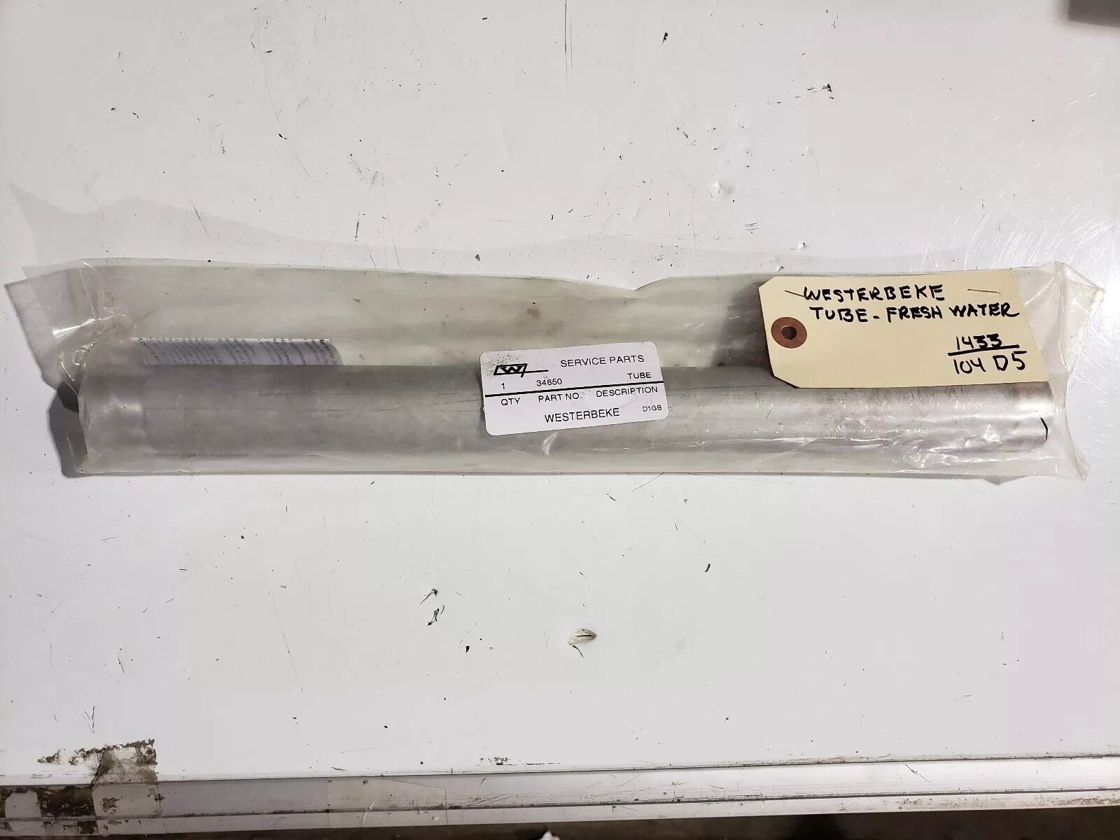 ORIGINAL OEM  WESTERBEKE  TUBE - FRESH WATER 034650  FREE SHIPPING