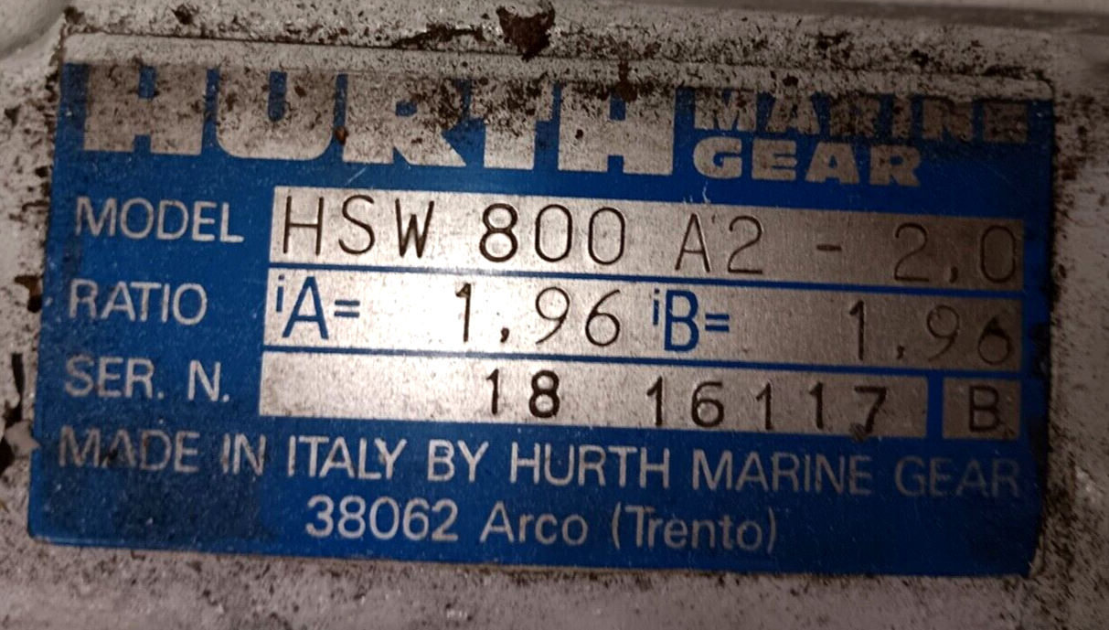 ZF-HURTH HSW 800 A2 DOWN ANGLE MARINE TRANSMISSION 2 to 1 RATIO USED