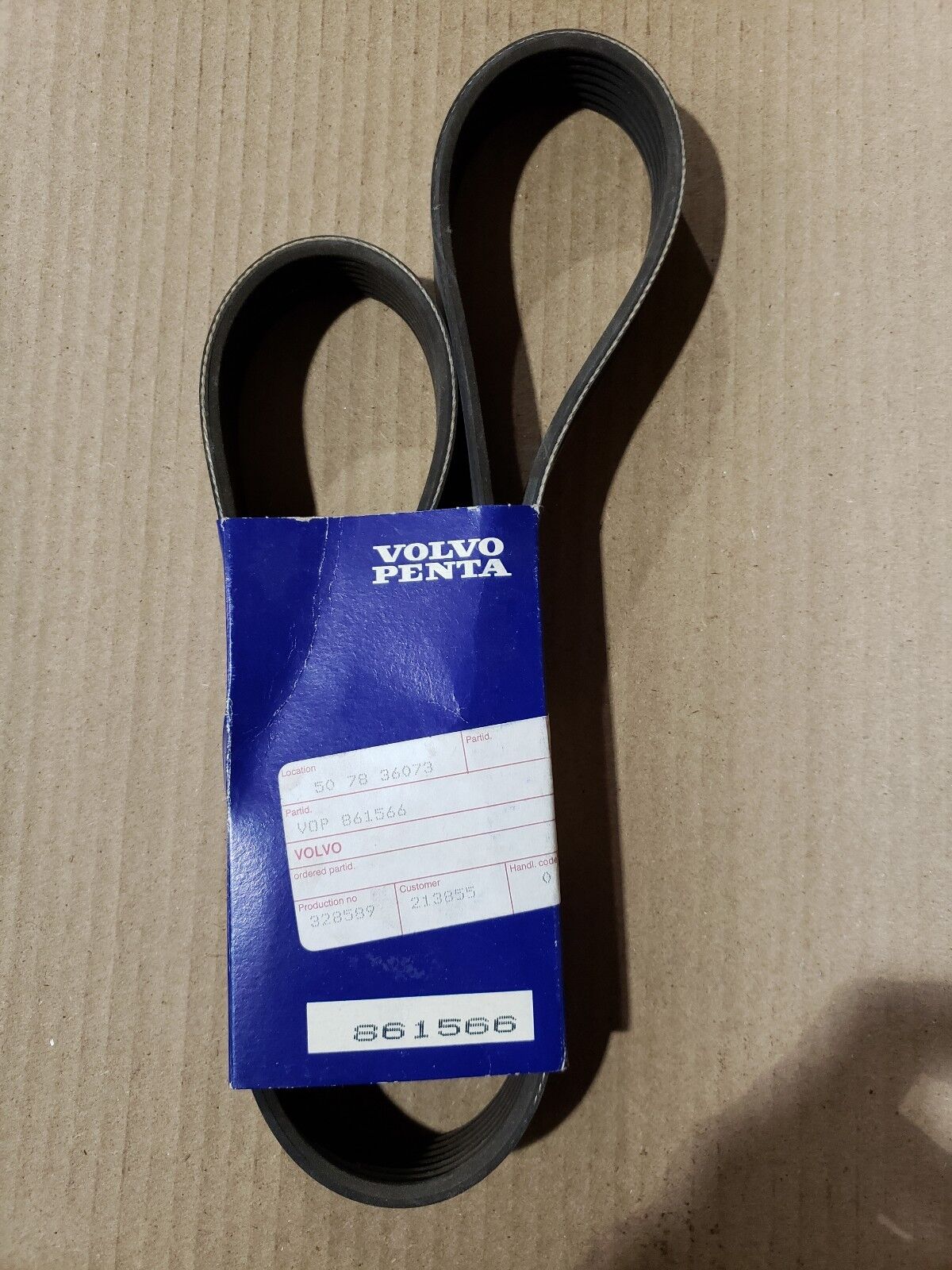 ORIGINAL OEM VOLVO PENTA DRIVE BELT 861566 NEW FREE SHIPPING