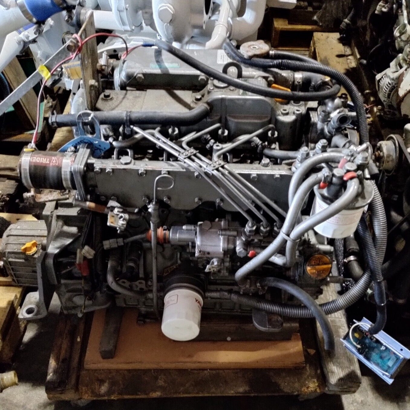 YANMAR 4JH4E DIESEL MARINE ENGINE 54 HP. w/ TRANSMISSION RUNNING TAKE OUT