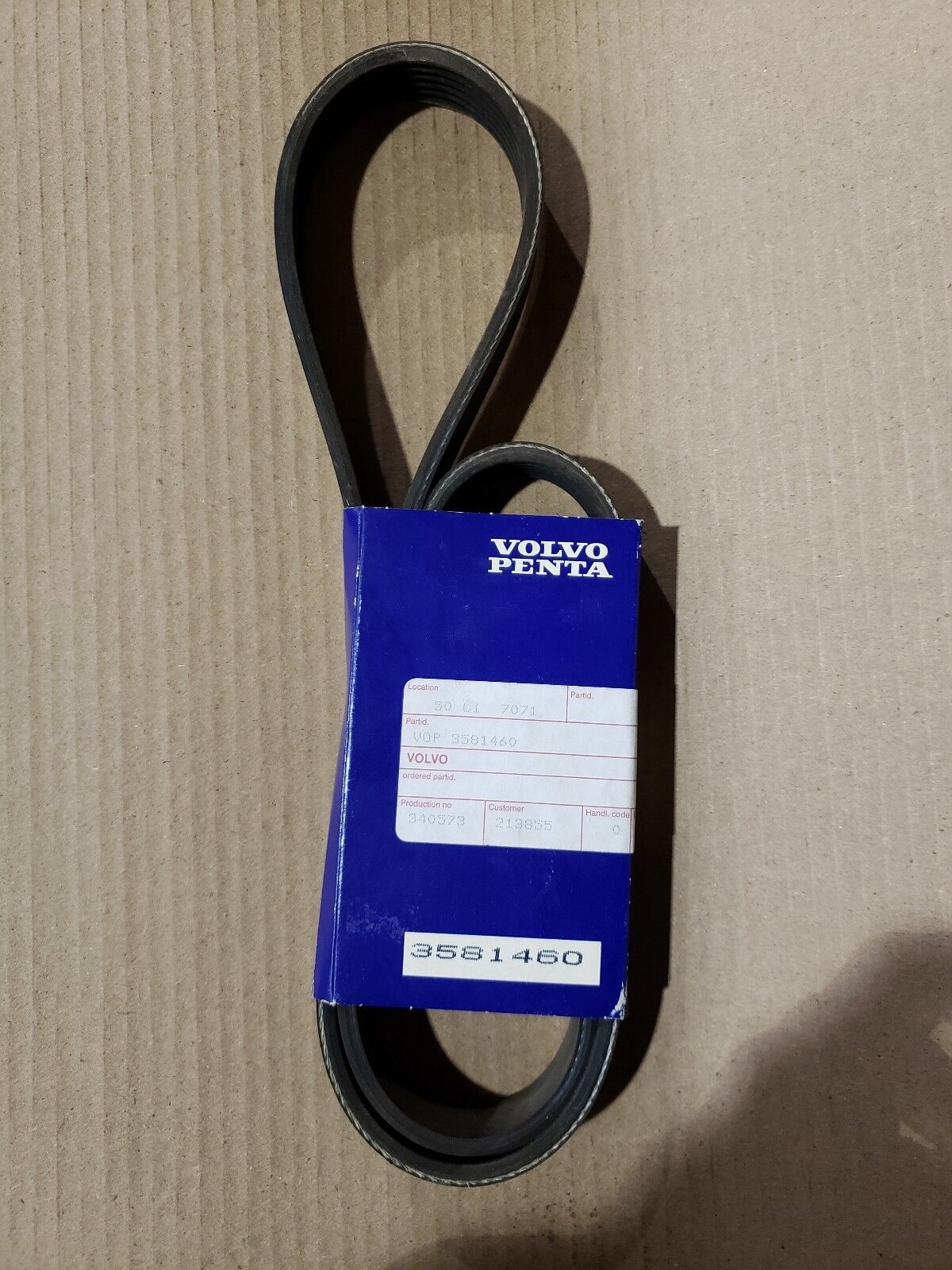 ORIGINAL OEM VOLVO PENTA DRIVE BELT 3581460 NEW