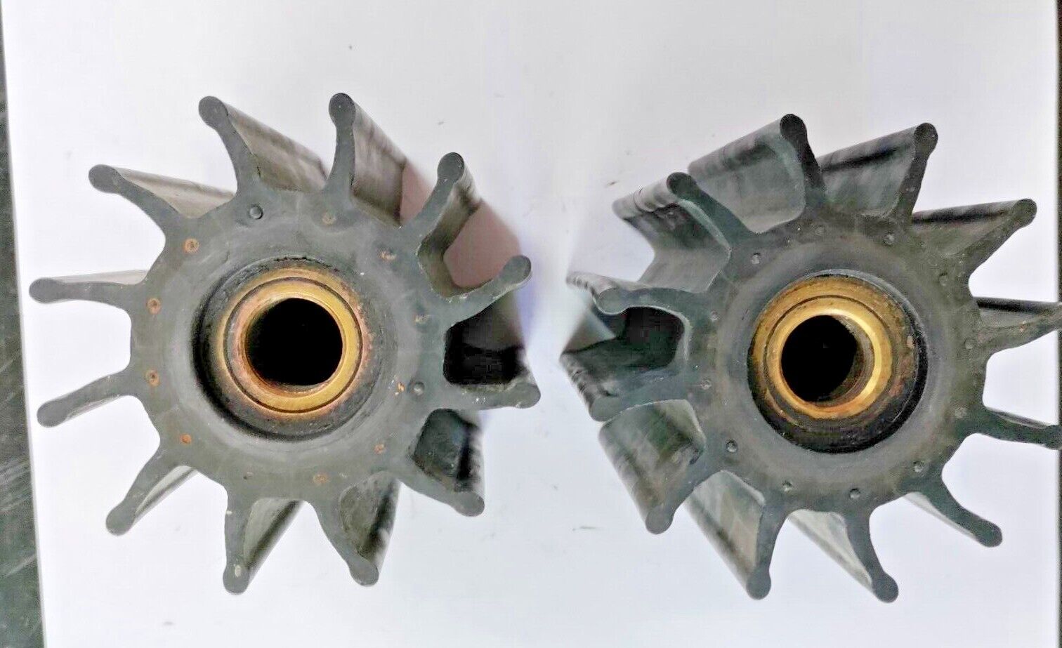 ( 2 ) 6116355 / 18000K SHERWOOD OEM RAW WATER PUMP IMPELLER USED w/ FREE SHIP