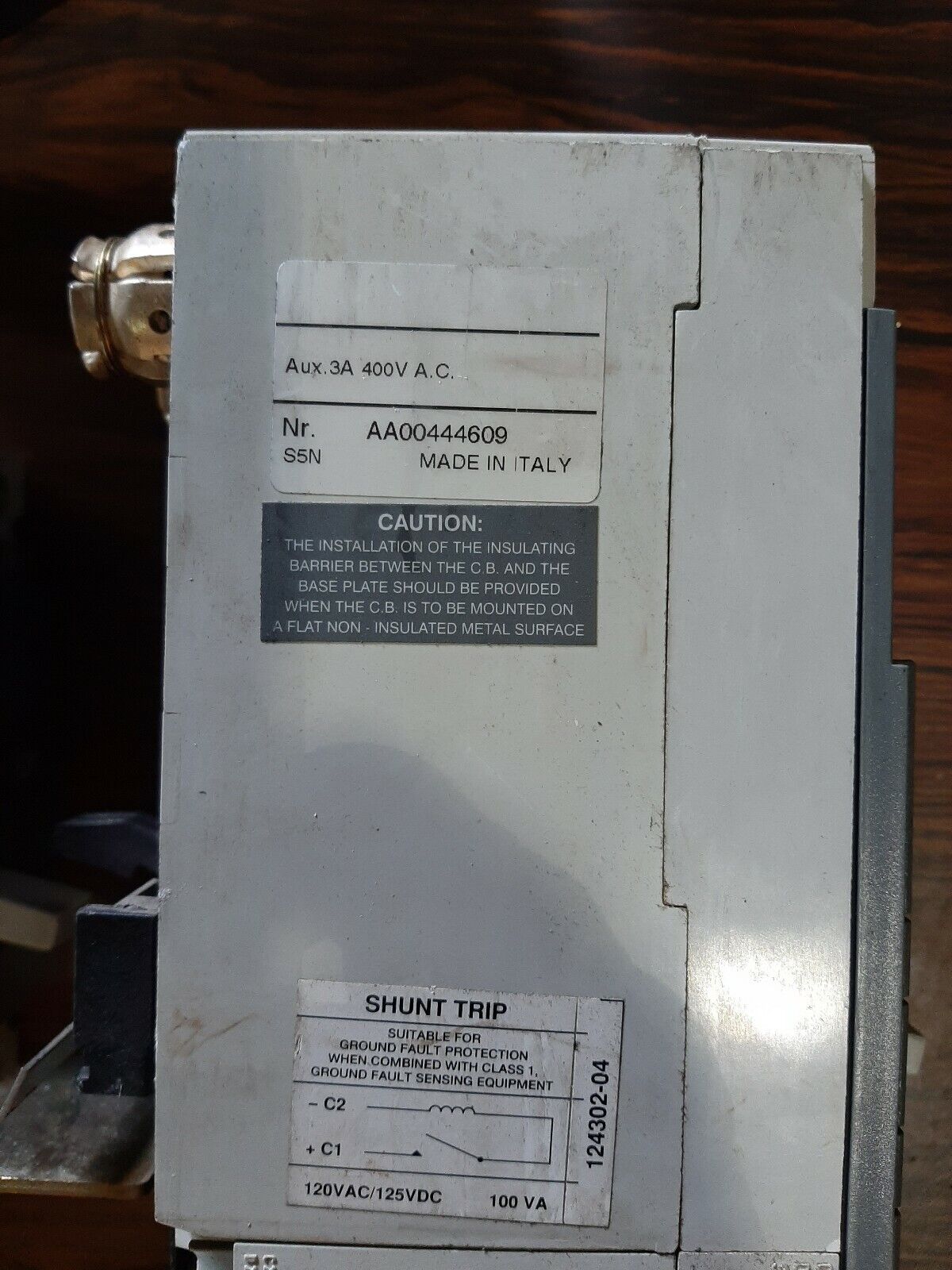 ABB TYPE S3N SACE S3 125AMP / 600VAC 3 POLE CIRCUIT BREAKER USED FREE SHIPPING